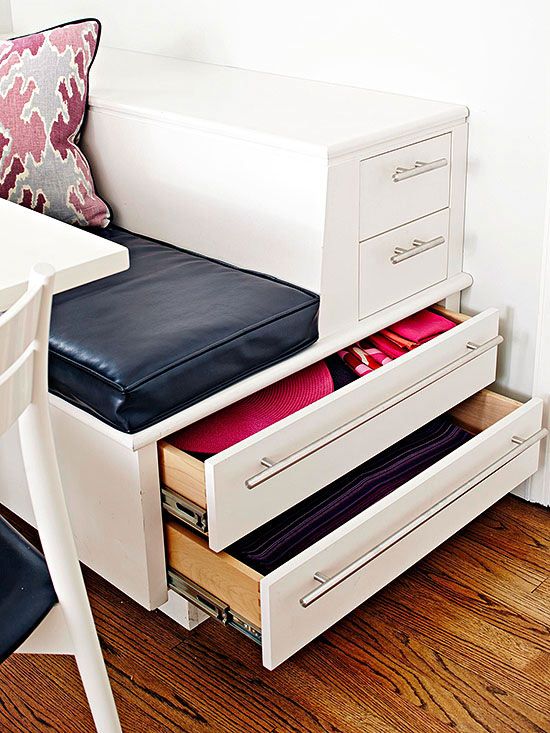 Segreto Secrets - Great Seating Ideas - Pleather Banquette with Storage Drawers