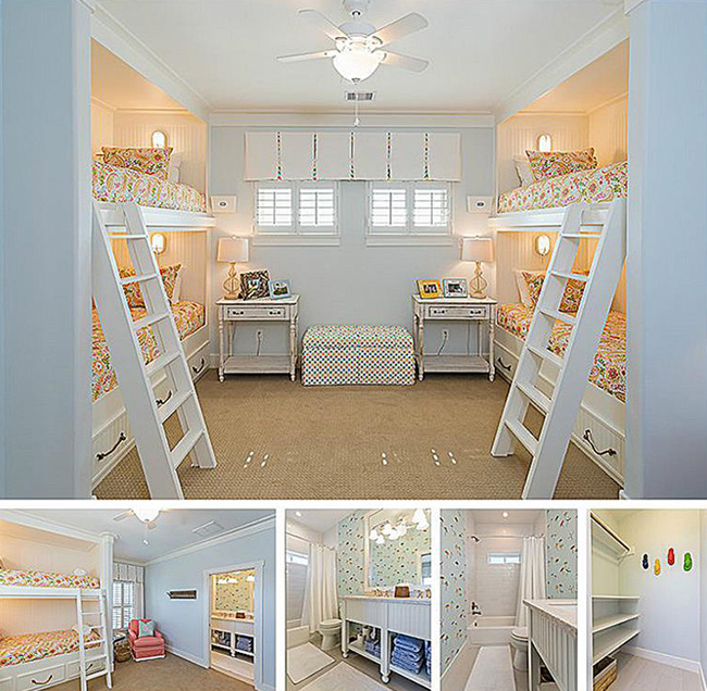 Segreto Secrets - Galveston Beach House - Bunk Beds for Kids Room at Beach