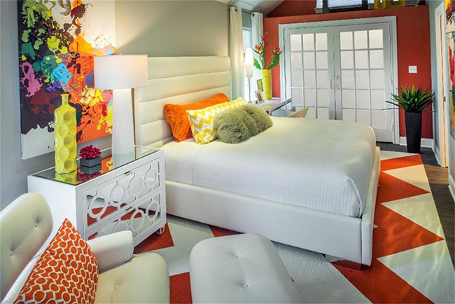 Segreto Secrets - Galveston Beach House - Orange Bedroom