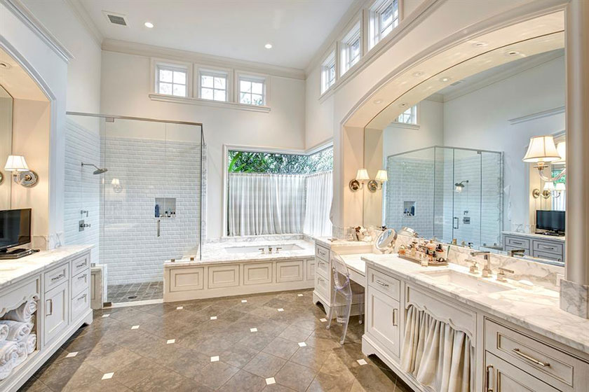 spacious master bathroom