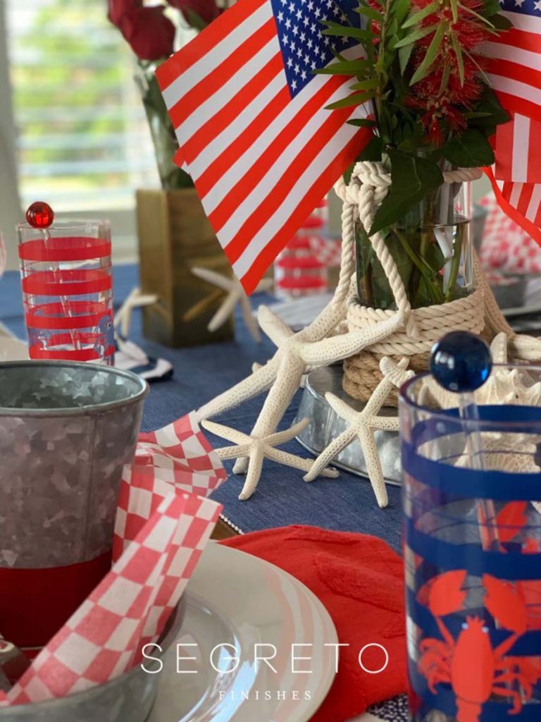 starfish among lobster tumblers