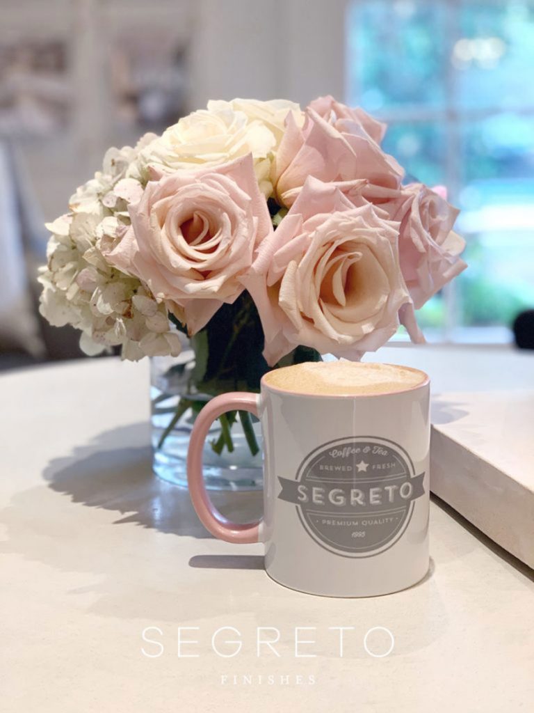 flowers and coffee mug