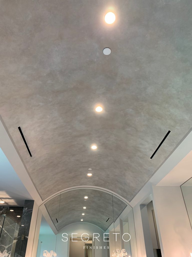 Metallic glazed ceiling