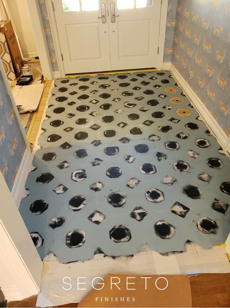 During painted floors