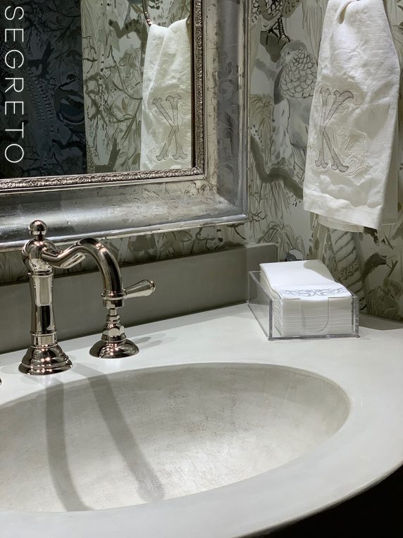 bathroom sink with countertop made of SegretoStone