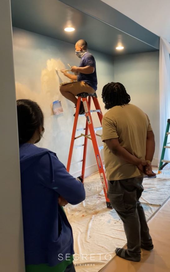 Clouds overlaying the Ombre walls