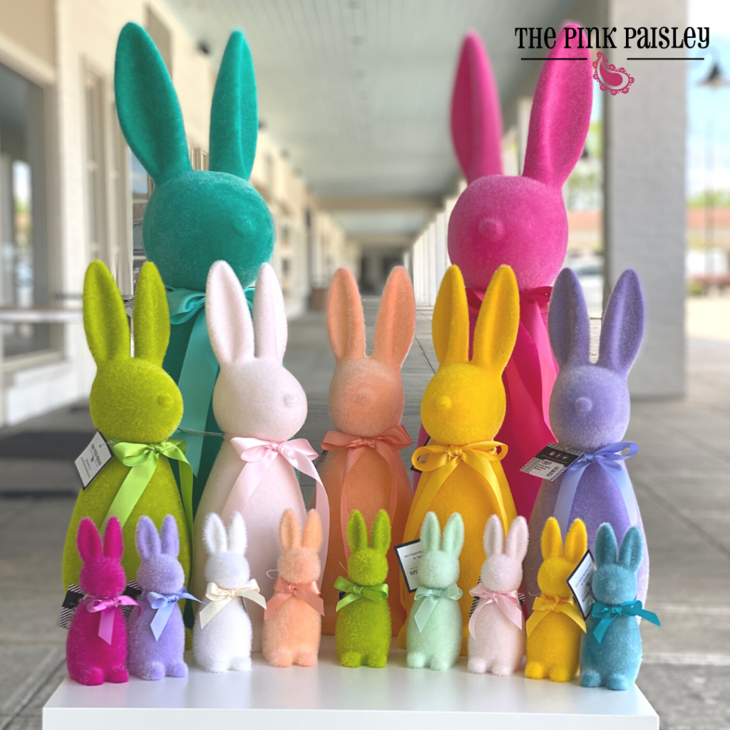 Colorful Flocked Bunnies