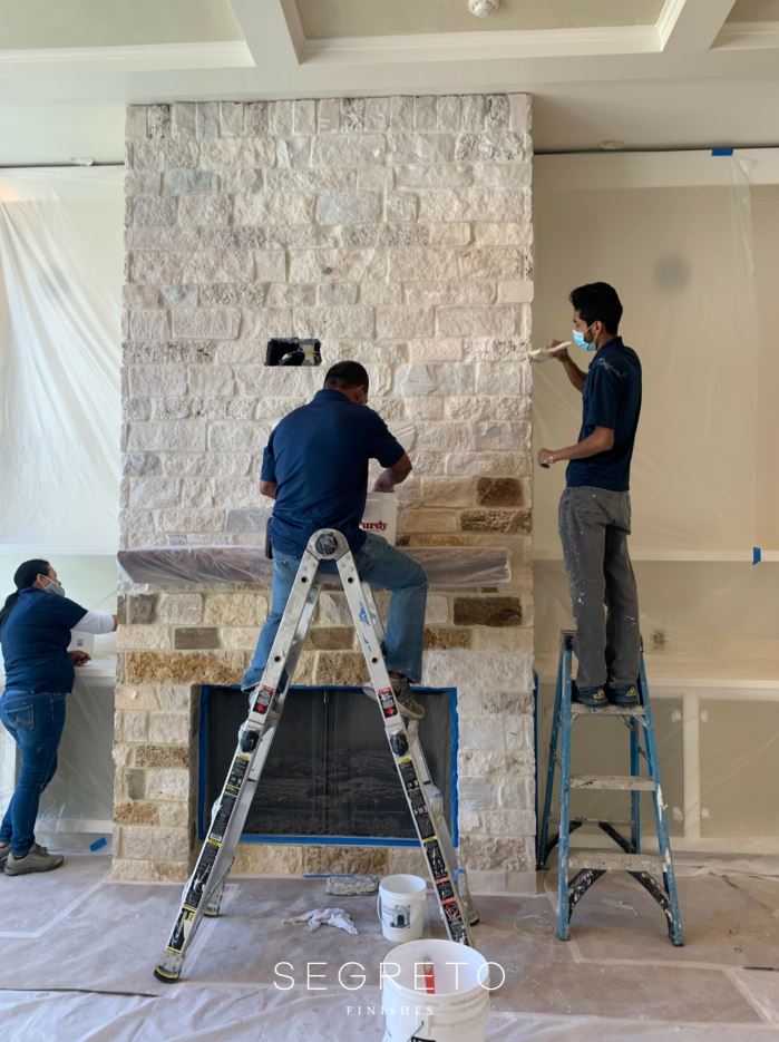Stone Fireplace Transformation