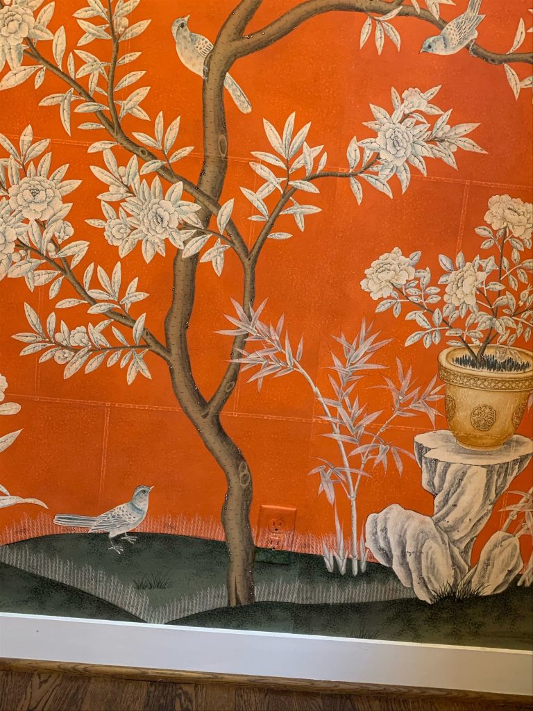 Plates to blend with wallpaper