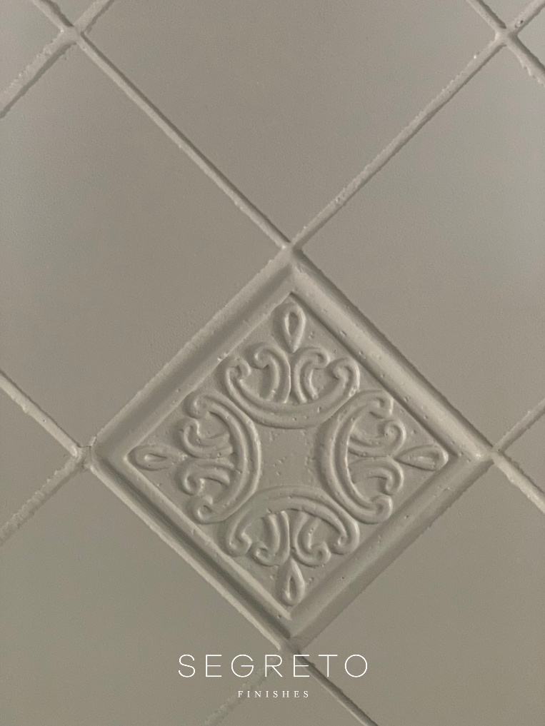 painted tile in kitchen