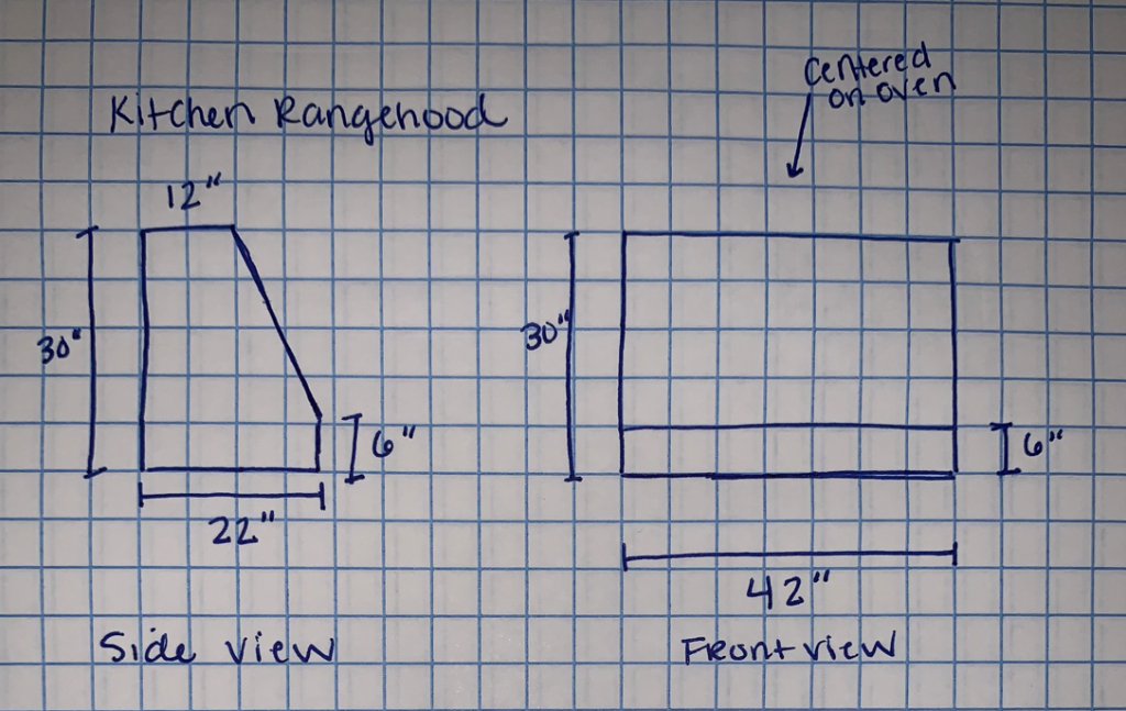 Kitchen design hand sketch