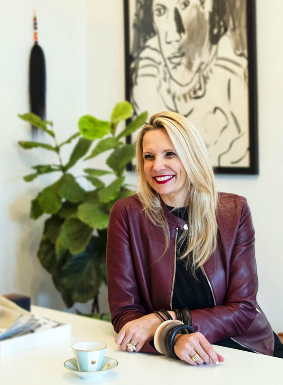 Seated woman smiling