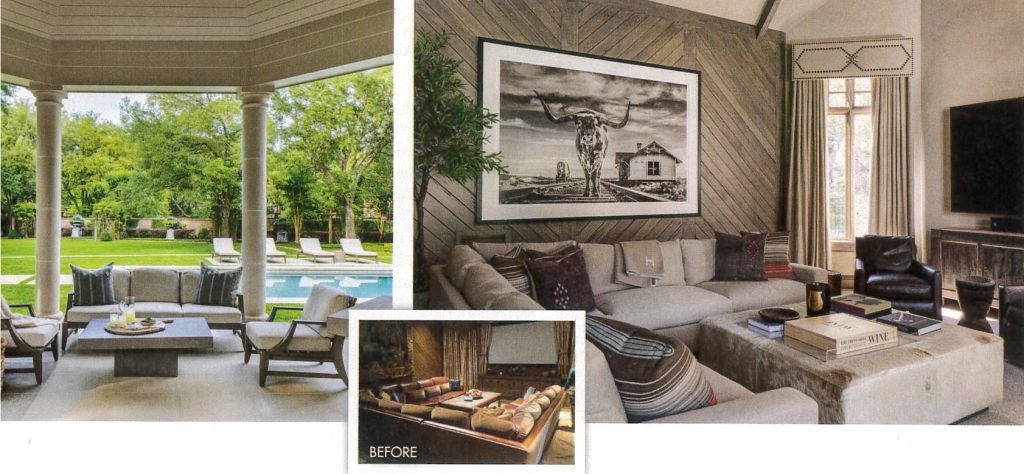 comparing before and after on the living room