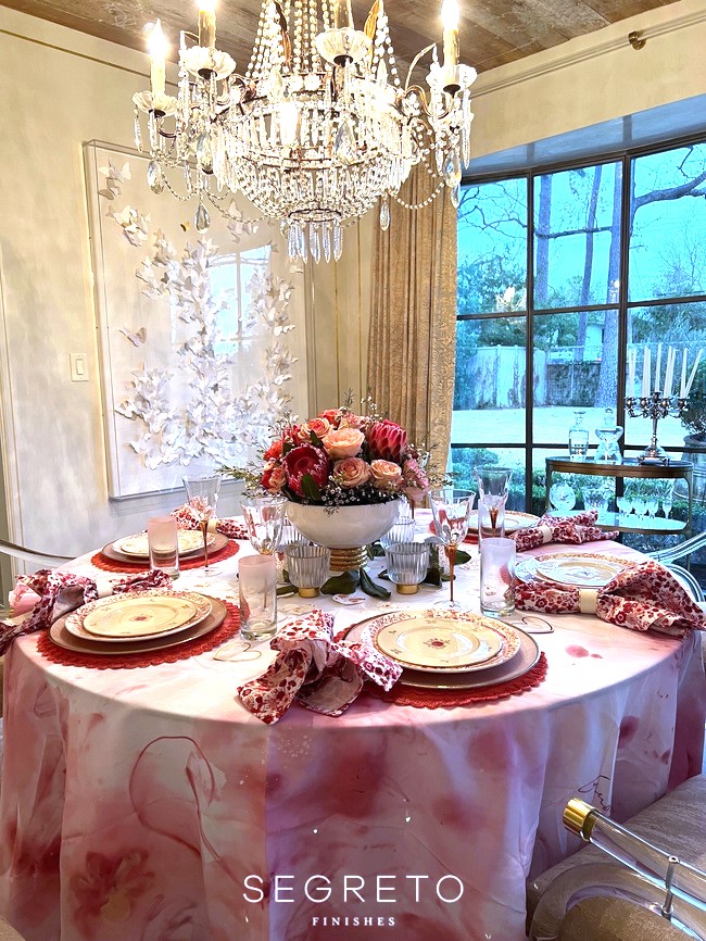 Decorate your dinner table with this hand-made valentine's day mantel