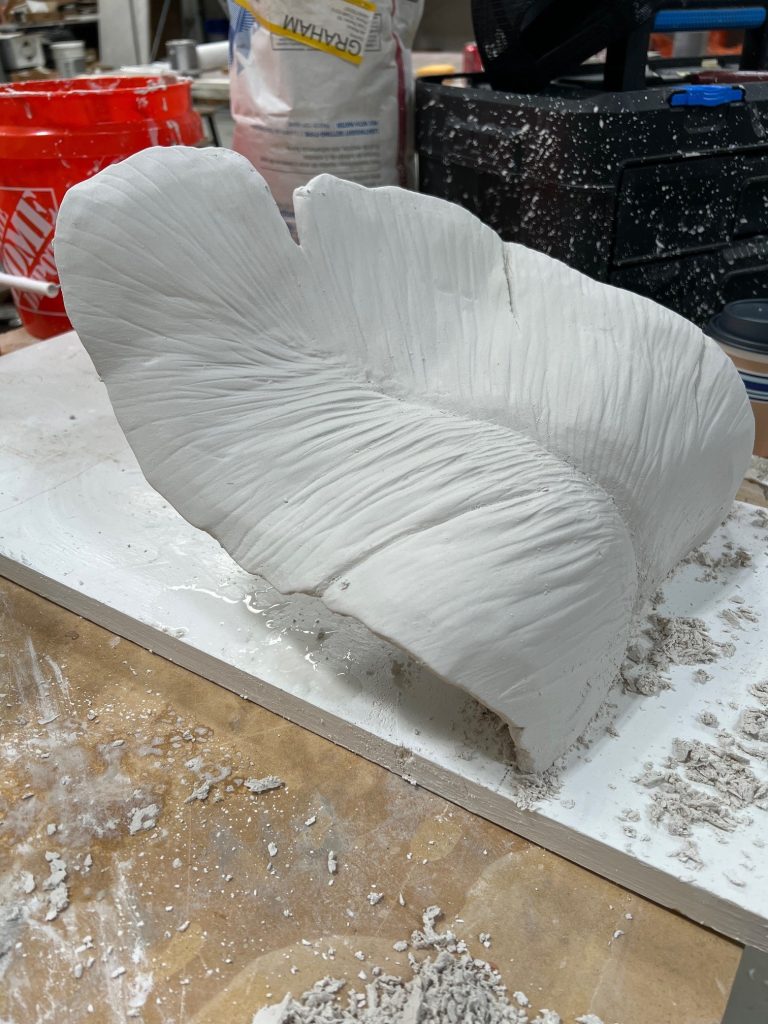 Process of sculpting palms for integrated lighting